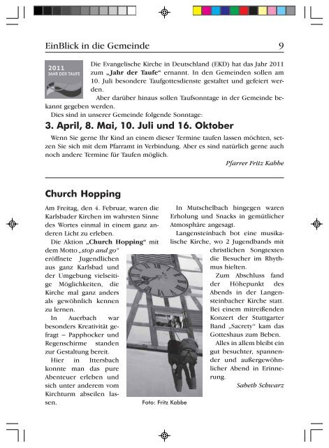 X - Evangelische Kirchengemeinde Ittersbach