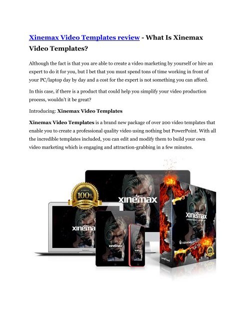 Xinemax Video Templates Review-$32,400 bonus & discount