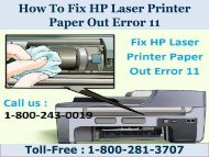 8002813707 | How To Fix HP Laser Printer Paper Out Error 11