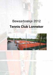 Bewaarboekje 2012 Tennis Club Lonneker - Tclonneker