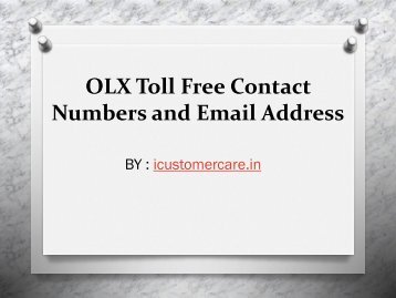 OLX Contact Numbers and Email Address