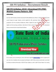 SBI PO Syllabus