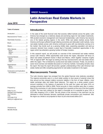 Latin American Real Estate Markets in Perspective - RREEF Real ...