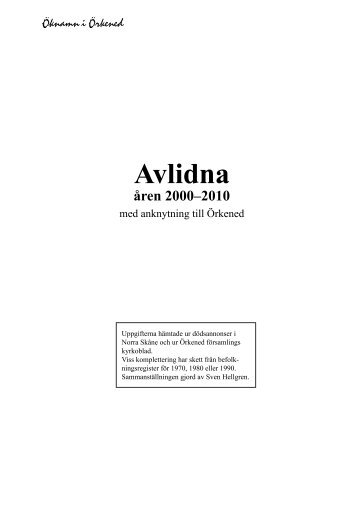 Avlidna åren 2000–2010