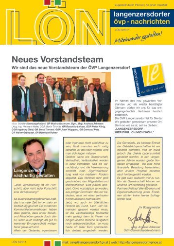 Neues Vorstandsteam - Langenzersdorf