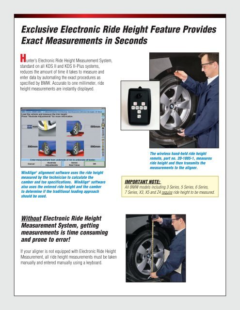 KDS II Wheel Alignment Systems, Customized for Aligning All BMW ...