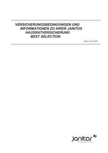 merkblatt zur datenverarbeitung - Janitos Versicherung AG