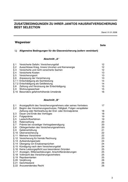 merkblatt zur datenverarbeitung - Janitos Versicherung AG