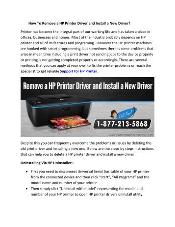 How To Remove a HP Printer Driver and Install a New Driver