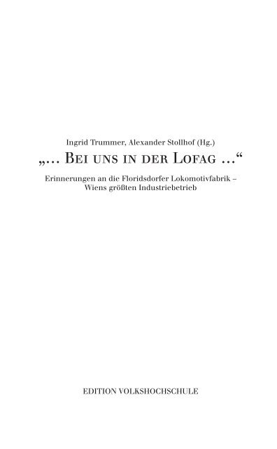 „… Bei uns in der Lofag …“ - Verband Wiener Volksbildung