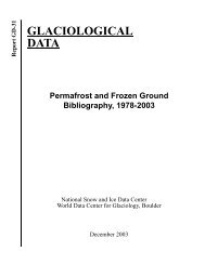 GLACIOLOGICAL DATA - National Snow and Ice Data Center