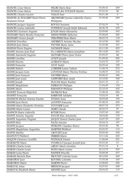 A Nîmes Mariages - 1833-1882 1