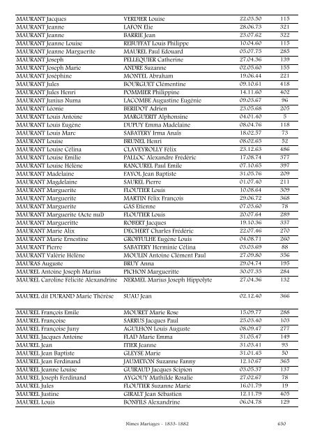 A Nîmes Mariages - 1833-1882 1