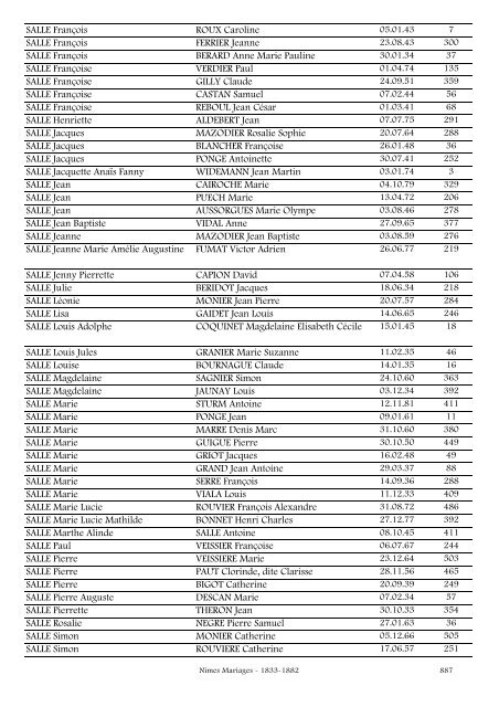 A Nîmes Mariages - 1833-1882 1