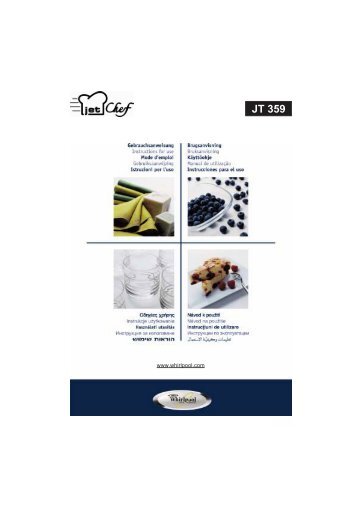 KitchenAid JT 359 BL - JT 359 BL NO (858735915490) Istruzioni per l'Uso