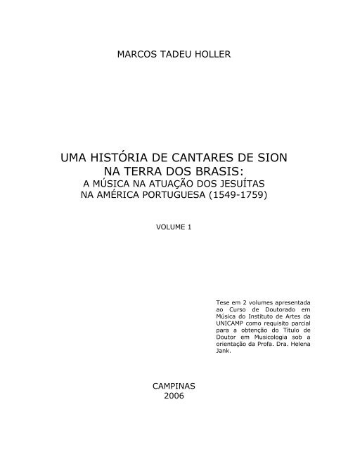 história de cantares de Sion na terra - Universidad Técnica ...