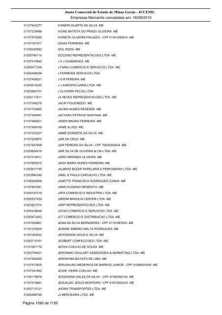 Junta Comercial do Estado de Minas Gerais - JUCEMG Empresas ...