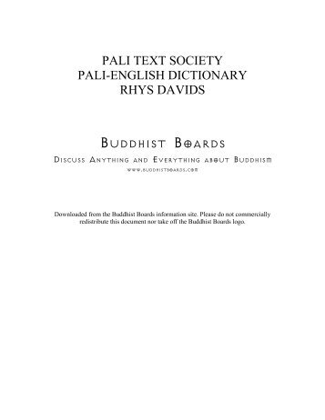 Pali Text Society Pali-English Dictionary by Rhys Davis