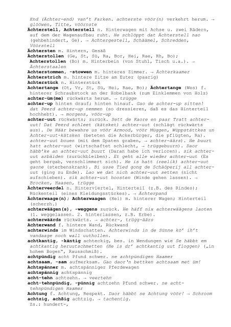 Wörterbuch der Westmünsterländischen Mundart - Kreis Borken