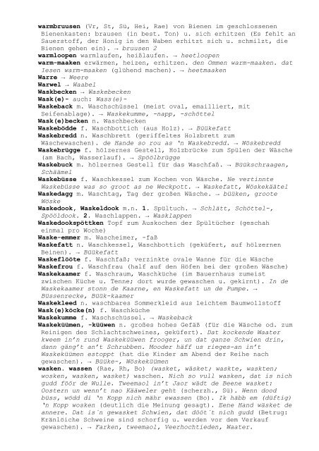 Wörterbuch der Westmünsterländischen Mundart - Kreis Borken