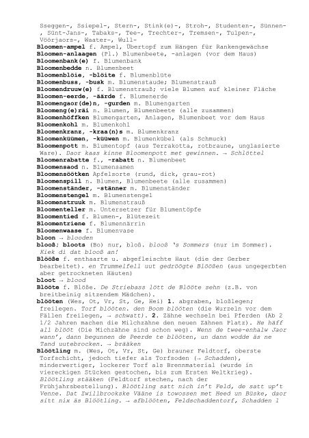 Wörterbuch der Westmünsterländischen Mundart - Kreis Borken