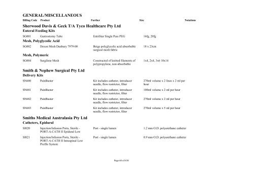 Schedule 5 - Appendix A - Surgically Implanted Prostheses