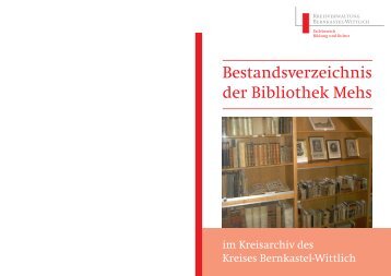 Bestandsverzeichnis der Bibliothek Mehs - Landkreis Bernkastel ...