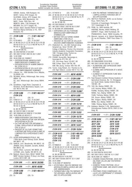 Bulletin 2009/07 - European Patent Office