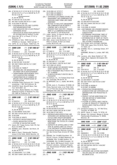 Bulletin 2009/07 - European Patent Office