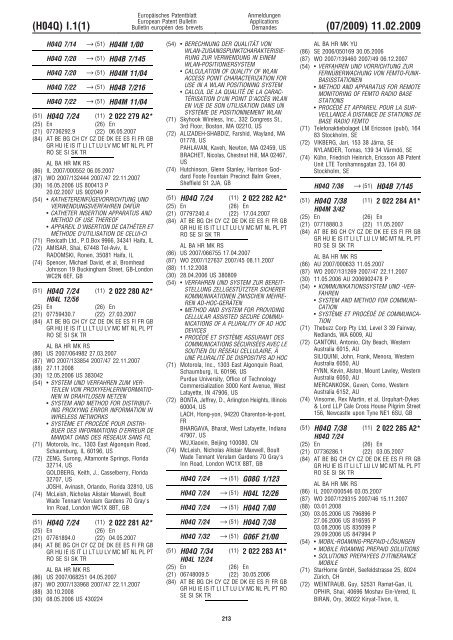 Bulletin 2009/07 - European Patent Office