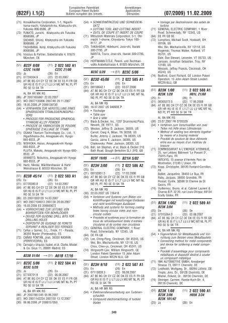 Bulletin 2009/07 - European Patent Office