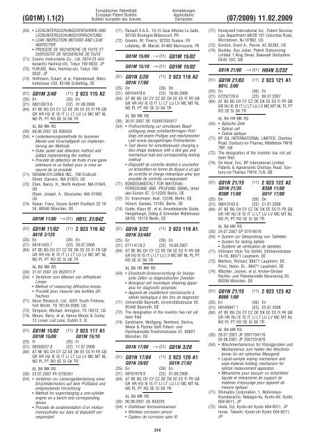 Bulletin 2009/07 - European Patent Office