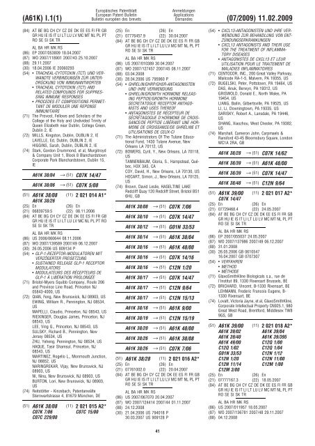 Bulletin 2009/07 - European Patent Office