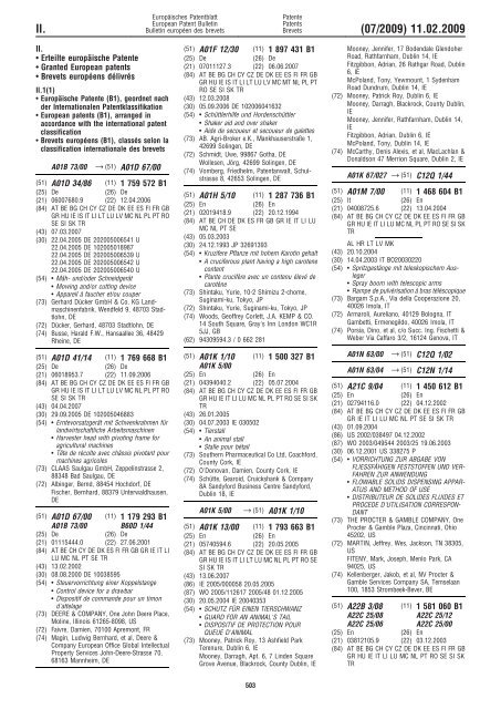 Bulletin 2009/07 - European Patent Office