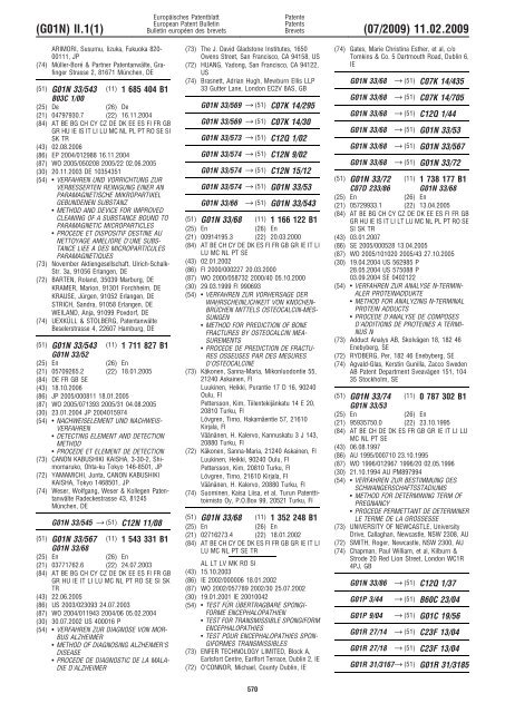 Bulletin 2009/07 - European Patent Office