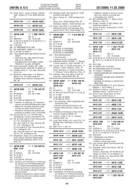 Bulletin 2009/07 - European Patent Office