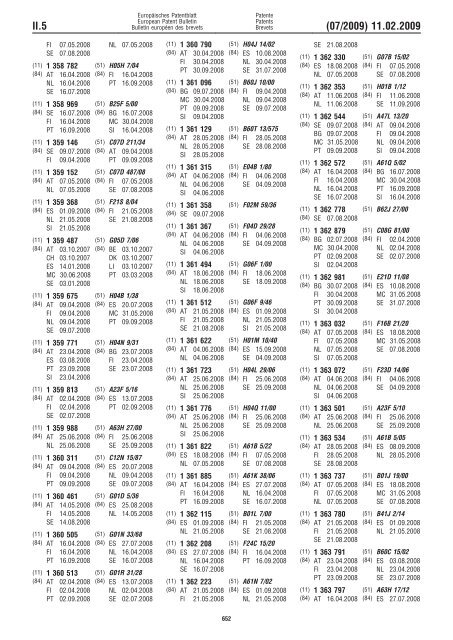 Bulletin 2009/07 - European Patent Office