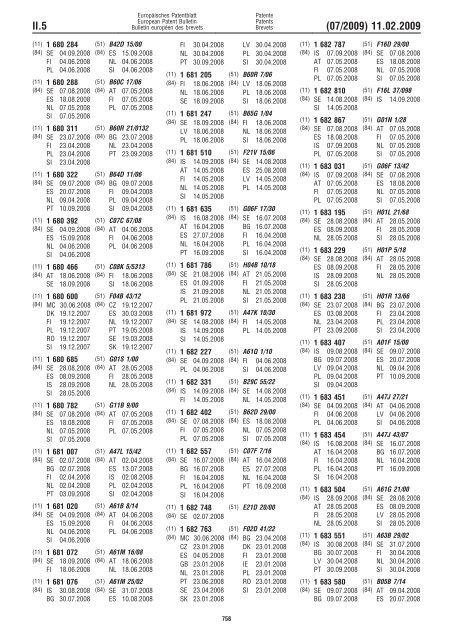 Bulletin 2009/07 - European Patent Office