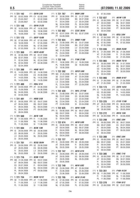 Bulletin 2009/07 - European Patent Office