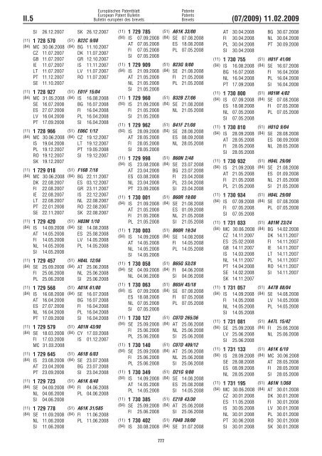 Bulletin 2009/07 - European Patent Office