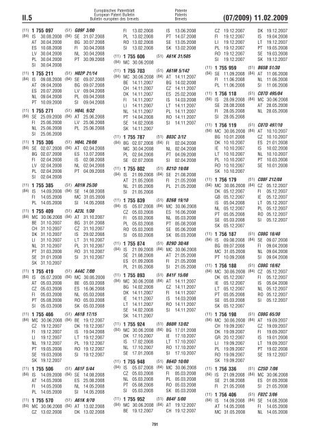 Bulletin 2009/07 - European Patent Office