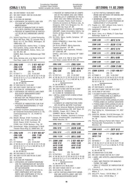 Bulletin 2009/07 - European Patent Office