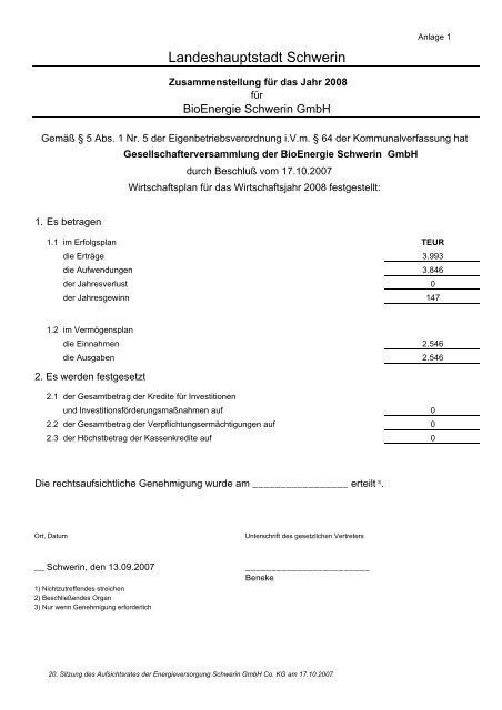 Beteiligungen der Landeshauptstadt Schwerin