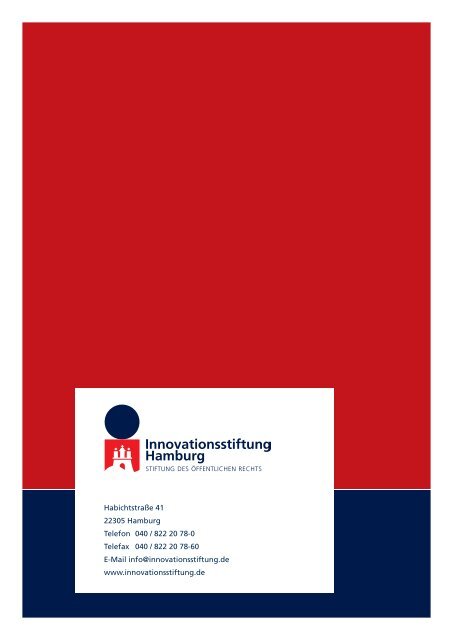 Jahresbericht 2010 der Innovationsstiftung Hamburg