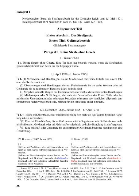 Strafgesetzbuch für das Deutsche Reich vom 15. Mai 1871 ...