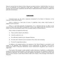 Board of Education Policy Manual - Lancaster Central School District