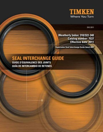 Timken Seal Interchange and Cross Reference Guide