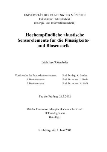 Hochempfindliche akustische Sensorelemente für die Flüssigkeits ...