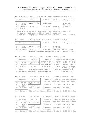 K.F. Müller, Das Röhrenmessgerät Funke W 19, ISBN 3-936012-04-0