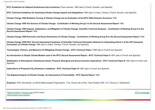 Aviation and the Global Atmosphere